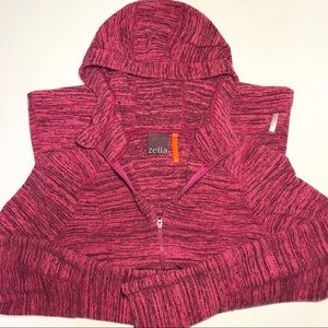 Zella Pink Fleece Hoodie Quarter-zip Pullover